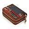 Trendy Double Zip Multi Graffiti Print Accordion Card Holder Wallet