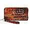 Stylish Multi Graffiti Print Zip Around Wallet Wristlet