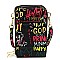 Trendy Multi Graffiti Print Cell Phone Purse Crossbody Bag