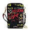2 iN 1 Multi Graffiti Print Cell Phone Purse & Crossbody Bag