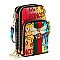 Swagger Multi Graffiti Queen Bee Stripe Cell Phone Purse Crossbody Bag