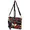 Groovy Multi Graffiti Queen Bee Stripe Clutch Crossbody Bag Wristlet