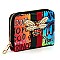 Cool Multi Graffiti Print Queen Bee Stripe Wallet