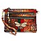 Groovy Multi Graffiti Queen Bee Stripe Clutch Crossbody Bag Wristlet