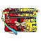 Groovy Multi Graffiti Queen Bee Stripe Clutch Crossbody Bag Wristlet