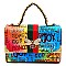 2-in-1 Trendy Multi Graffiti Queen Bee Boxy Satchel