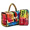 2-in-1 Trendy Multi Graffiti Queen Bee Boxy Satchel