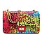 Large Quilted Multi Graffiti Print Shoulder Bag