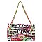 Graffiti Quilted Shoulder Handbag