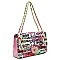 Large Quilted Multi Graffiti Print Shoulder Bag