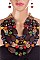 WOODEN BEADS STATEMENT NECKLACE SET