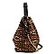 Leopard Chain Handle 2 in 1 Hobo-Shoulder Bag