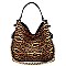 Leopard Chain Handle 2 in 1 Hobo-Shoulder Bag