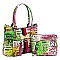 4-in-1  Graffiti Bee Stripe ACCENT Satchel Bag Value Set