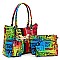 4-in-1  Graffiti Bee Stripe ACCENT Satchel Bag Value Set