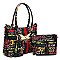 4-in-1  Graffiti Bee Stripe ACCENT Satchel Bag Value Set