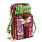 Swagger Multi Graffiti Queen Bee Stripe Cell Phone Purse Crossbody Bag