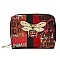 Cool Multi Graffiti Print Queen Bee Stripe Wallet