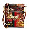 Graffiti Queen Bee Stripe Crossbody Bag Wristlet