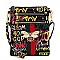 Graffiti Queen Bee Stripe Crossbody Bag Wristlet