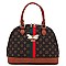 2-in-1 Queen Bee Stripe Monogram Dome Satchel