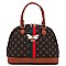 2-in-1 Stylish Queen Bee Stripe Monogrammed Dome Satchel