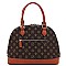 2-in-1 Stylish Queen Bee Stripe Monogrammed Dome Satchel