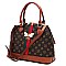 2-in-1 Stylish Queen Bee Stripe Monogrammed Dome Satchel