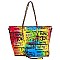 Trendy Multi Graffiti Print 2-in-1 Shopper