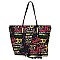 Trendy Multi Graffiti Print 2-in-1 Shopper