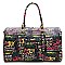 Trendy Multi Graffiti Print 19" Duffle Bag