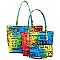 3-in-1 Multi Graffiti Print Tote Shopper Set