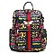 BEE STRIP ACCENT GRAFFITI  Fashion Backpack