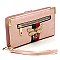 Fashionable  Bee Striped Clutch Wallet Wristlet