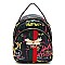 Convertible Graffiti Queen Bee Stripe Backpack Satchel