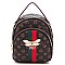 Cute Queen Bee Stripe Monogram Convertible Backpack Satchel