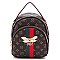 Cute Queen Bee Stripe Monogram Convertible Backpack Satchel