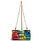 Trendy Multi Graffiti Turn Lock Crossbody Wallet