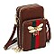 Trendy Queen Bee Stripe Crossbody Bag Cell Phone Purse