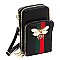 Trendy Queen Bee Stripe Crossbody Bag Cell Phone Purse