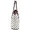 Fashion Queen Bee Stripe Monogram Signature Shopper Tote