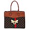 Stylish Queen Bee Stripe Monogram Satchel