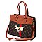 Stylish Queen Bee Stripe Monogram Satchel