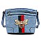 Multi Zip Pocket Queen Bee Stripe Crossbody Bag