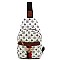 Trendy Queen Bee Stripe Monogram Sling Backpack