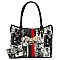 4-in-1 Magazine Cover Collage Queen Bee Stripe Satchel Set