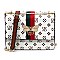 Monogram Queen Bee StripeFlap Crossbody Bag