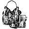 2-in-1 Magazine Cover Collage Bucket Shoulder Bag Hobo Set