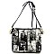 2-in-1 Magazine Cover Collage Bucket Shoulder Bag Hobo Set