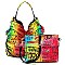 Fashionable Multi Graffiti 2-in-1 Bucket Shoulder Bag Hobo Set